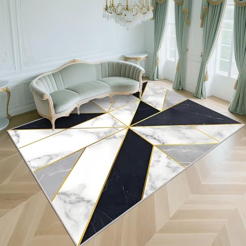 WUTONG Teppich Wohnzimmer Groß 200x250cm Waschbar Kurzflor rutschfest Weich,Moderner Geometrie Teppiche für Schlafzimmer,Wohn,Balkon,Schwarz WUTONG Teppich Wohnzimmer Groß 200x250cm Waschbar Kurzflor rutschfest Weich,Moderner Geometrie Teppiche für Schlafzimmer,Wohn,Balkon,Schwarz von WUTONG