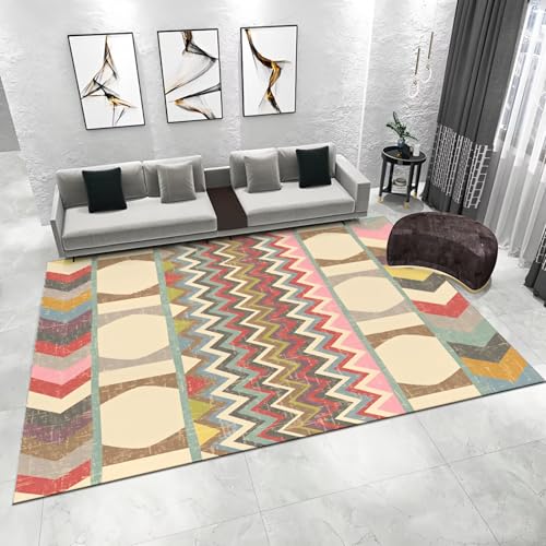 WUTONG Weich Fussmatte Innen Bunt 80x160cm，Moderne Geometrie Antirutsch,Kurzflor für Eingangsinnen,Terassenaussen,Küche von WUTONG