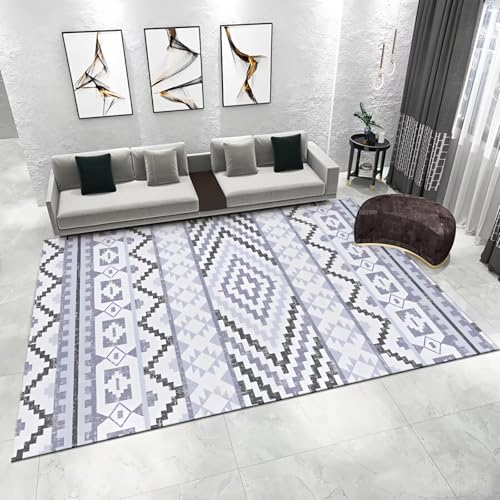 WUTONG Weich Teppich Büro Hellblau 120x180cm，Geometrische Muster rutschfest,Kuschel für Babyzimmer,Wohnzimmer,Balkon von WUTONG