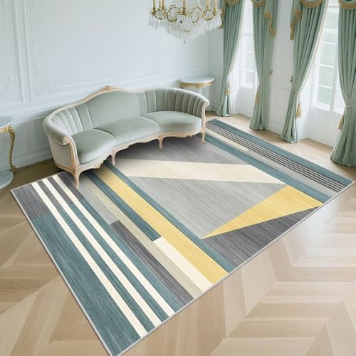 WUTONG Weich Türmatte Blau 50x80cm，Geometrische Muster Pflegeleicht für Eingangsinnen,Terassenaussen,Küche von WUTONG