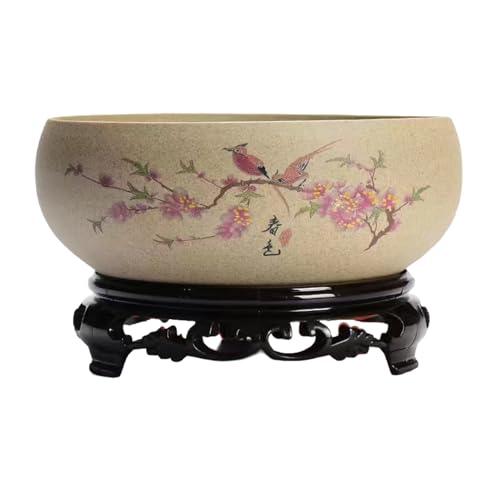 WUUISDNX Edle Schale Schalen Schöner Lotus zum Ausstellen Zum Bepflanzen Lotus für Wasserpflanzen Dekoschalen Bepflanzung im Innenbereich, A, 16.5 * 15 * 6.5 cm von WUUISDNX