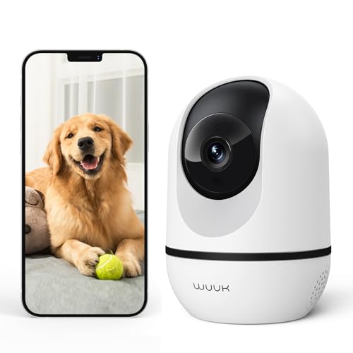 WUUK 4MP Überwachungskamera Innen, WLAN IP Haustier Kamera Überwachung Innen mit APP, 360° Auto-Tracking Babyphone mit Kamera, Unterstützt Alexa/Google Home/2.4Ghz WiFi,Bewegungserkennung,2 Way Talk von WUUK