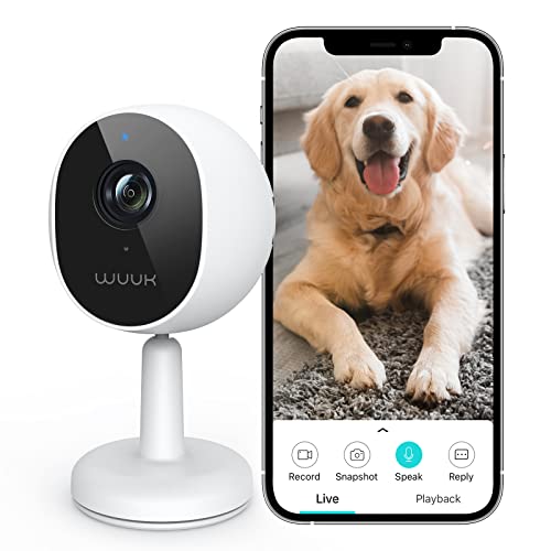 WUUK 4MP/2.5K Überwachungskamera Innen mit Magnetischem Standfuß, WLAN IP Kamera Überwachung Innen, Hundekamera mit APP, Kamera für ältere Menschen, Kompatibel mit Alexa & Google von WUUK