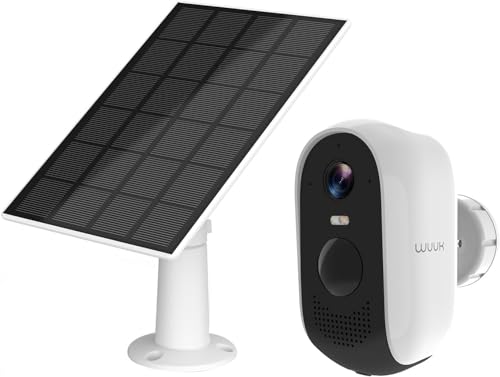WUUK Überwachungskamera Aussen Add-on Solar Kamera, 2K WLAN Kamera Outdoor Homekit,Kompatibel mit Alexa/Google Home,2.4G/5G WiFi,Bewegungserkennung,Erfordert Basisstation von WUUK