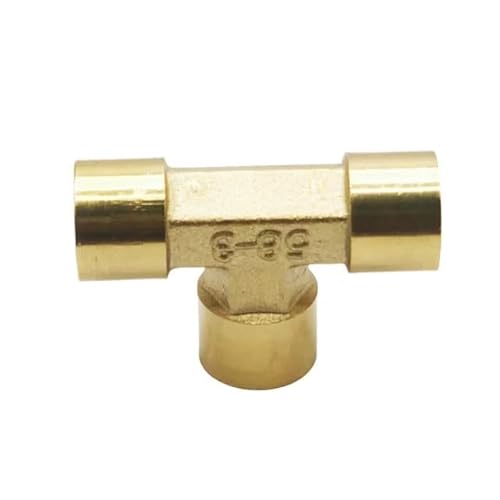 WUUKEPSG 1 Stück Messing-Rohrverschraubungen (Bsp Außen-/Innengewinde), Gerader Winkel, 3-Wege-4-Wege-Stecker, Mutterdichtung, Messing-Adapterkupplung/Tee-/1/2" von WUUKEPSG