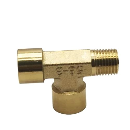WUUKEPSG 1 Stück Messing-Rohrverschraubungen (Bsp Außen-/Innengewinde), Gerader Winkel, 3-Wege-4-Wege-Stecker, Mutterdichtung, Messing-Adapterkupplung/Tee-Ffm/3/8" von WUUKEPSG