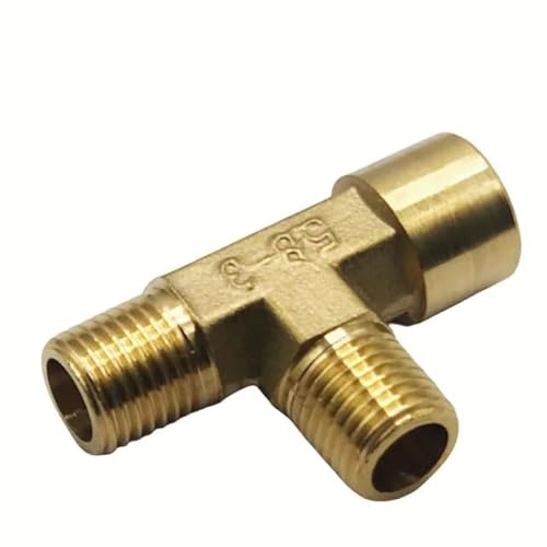 WUUKEPSG 1 Stück Messing-Rohrverschraubungen (Bsp Außen-/Innengewinde), Gerader Winkel, 3-Wege-4-Wege-Stecker, Mutterdichtung, Messing-Adapterkupplung/Tee-Fmm/3/8" von WUUKEPSG