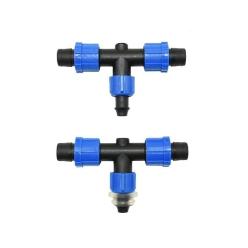 WUUKEPSG 16 Mm Tropfband-T-Stück Für Gewächshäuser, Wasserverteiler, Bewässerungstropf Mit T-Stück, Doppelverbinder, Schraub- Und Kontermutter, 20 Stück/B/Size von WUUKEPSG