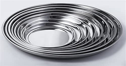 WUUKEPSG 1Pc Thick Stainless Steel Plate Round Large Disc Flat Bottom Shallow Tray Extra Large Fish Head Fruite Meat Plate Restaurant Hotel/Color/54.6Cm WUUKEPSG 1Pc Thick Stainless Steel Plate Round Large Disc Flat Bottom Shallow Tray Extra Large Fish Head Fruite Meat Plate Restaurant Hotel/Color/54.6Cm von WUUKEPSG