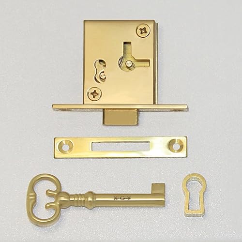 WUUKEPSG 2 Stück Retro-Schubladenschlösser Aus Reinem Messing Im Europäischen Antik-Stil, Für Schränke, Schreibtische, Aktenschränke, Holzgehäuse, Versteckte Möbelschlösser Mit Schlüssel/Left WUUKEPSG 2 Stück Retro-Schubladenschlösser Aus Reinem Messing Im Europäischen Antik-Stil, Für Schränke, Schreibtische, Aktenschränke, Holzgehäuse, Versteckte Möbelschlösser Mit Schlüssel/Left von WUUKEPSG