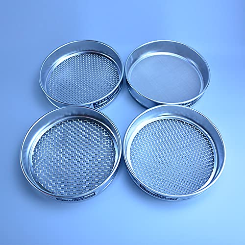 WUUKEPSG Edelstahl-Analysesieb Mit Verchromtem Körper, Durchmesser 20 Cm, Von 1 Bis 30 Maschenweite, Standard-Analysesieb, Laborsieb/4Mesh(5Mm) von WUUKEPSG