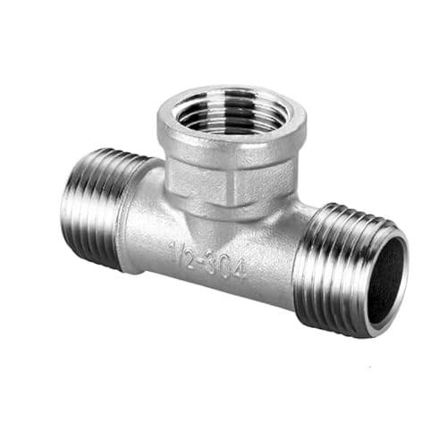 WUUKEPSG Sus 304 Male Female Thread Tee Connector Bspt Pipe Connector Fitting 1/4" 3/8" 1/2" 3/4" 1" 1-1/4" 1-1/2" 2"/Female Male Thread-03/1/2" von WUUKEPSG