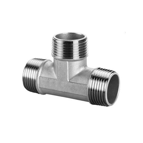 WUUKEPSG Sus 304 Male Female Thread Tee Connector Bspt Pipe Connector Fitting 1/4" 3/8" 1/2" 3/4" 1" 1-1/4" 1-1/2" 2"/Male Thread Tee/1/2" von WUUKEPSG