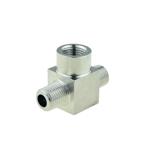 WUUKEPSG Sus 304 Pipe Fitting Tee Elbow,4 Way 1/8 1/4 3/8 1/2 Female Male Thread High Pressure Air Adapter Coupler Connector/Ss-Pe-Mfm/1/8" von WUUKEPSG