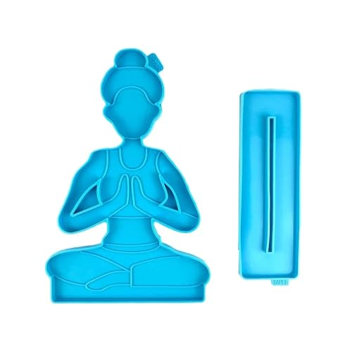 Personalisierte Silikonform Yoga Form Epoxidgussform & Yogamattenform Verwendet Tischornament Yoga Silikonform von WUURAA