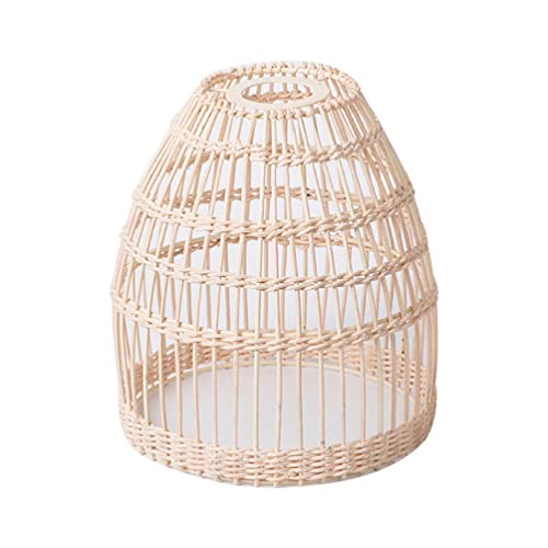 Rattan-gewebter kleiner Lampenschirm 8,5 x 19,5 x 21,5 cm (oben x unten x hoch) Lampenschirm für Pendelleuchten, Heimdekorationen, Zubehör, Rattan-Lampenschirm von WUURAA