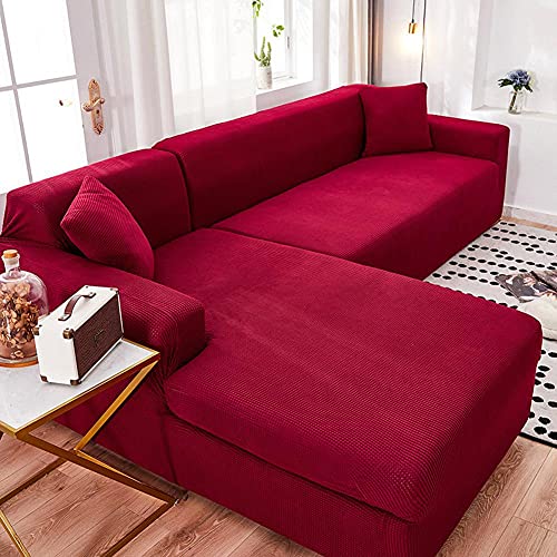 Couchbezug L Form 1/2/3/4 Sitzer,Elastische L-Form Sofa Abdeckung Sofahusse Sofabezug Sofaüberwürfe,Couchbezug Ecksofa Überzug,Ecksofa Bezug,Sofa Lehnenschutz Cover von WUWEI