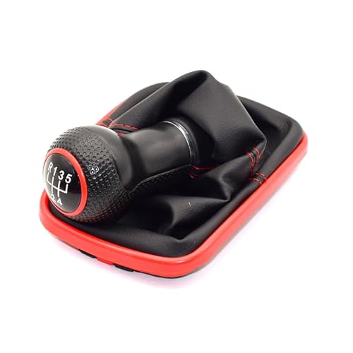 WUWMTUTCK 12mm 5/6 Geschwindigkeit Auto Schaltknauf Hebel Shifter Gaitor Boot Fit for Volkswagen 1999-2004 Golf 4 IV MK4 GTI R32 Bora Jetta MT(5 Speed-03) von WUWMTUTCK
