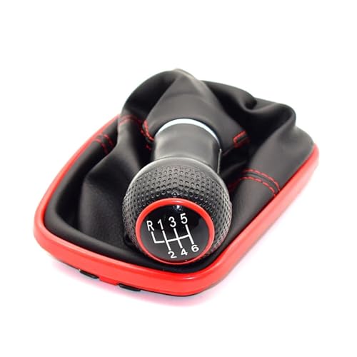 WUWMTUTCK 12mm 5 Geschwindigkeit 6 Geschwindigkeit Auto Schaltknauf Hebel Shifter Gaitor Boot for 1999-2004 Golf 4 IV MK4 R32 Fit for Bora MT(6 Speed-01) von WUWMTUTCK