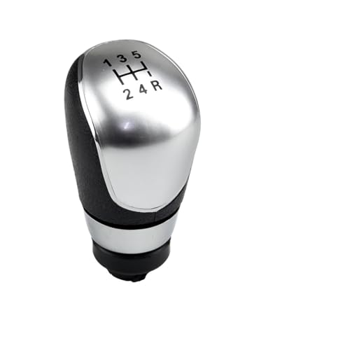 WUWMTUTCK 5/6-Gang-Schaltknauf Hebel Handball passend for Ford Fit for Focus 2 MK2 FL C-MAX 2006–2011 MK3 MK4 MK7 Galaxy Gamasche Kofferraum Lederbezug(5 Speed-Silvery-B) von WUWMTUTCK