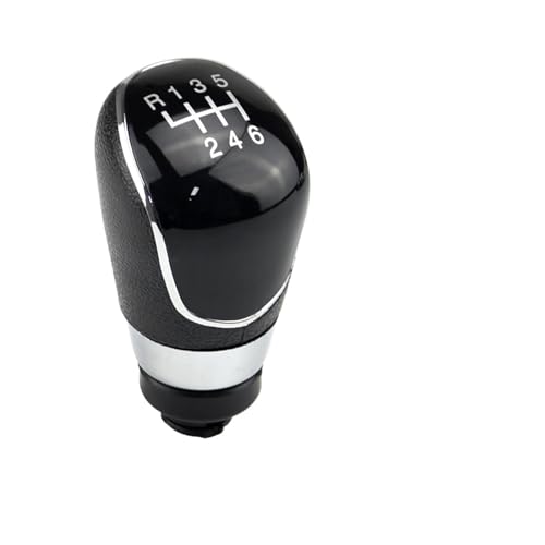 WUWMTUTCK 5/6-Gang-Schaltknauf Hebel Handball passend for Ford Fit for Focus 2 MK2 FL C-MAX 2006–2011 MK3 MK4 MK7 Galaxy Gamasche Kofferraum Lederbezug(6 Speed-Black-B) von WUWMTUTCK