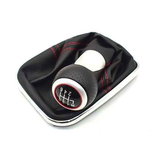 WUWMTUTCK 5/6 Geschwindigkeit 12 mm Schaltknauf Hebel Schalthebel Gamasche Boot Fit for Volkswagen Fit for VW Golf 4 IV MK4 GTI R32 Bora Jetta 1999–2004(6 Speed-H) von WUWMTUTCK