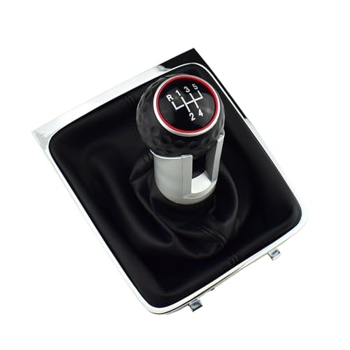 WUWMTUTCK 5 6-Gang-Getriebekopf, schwarzer Schaltknauf, Schaltknauf, Manschettenrahmen, passend for Volkswagen Passat B6(5 Speed-01) von WUWMTUTCK
