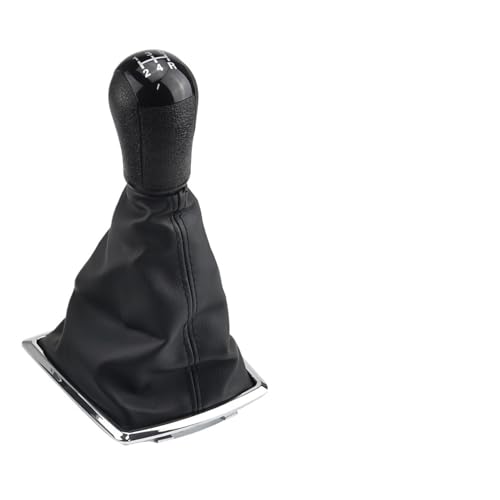 WUWMTUTCK 5 6 Gang MT Schaltknauf Schalthebel Gamasche Kofferraumabdeckung Passend for Ford Fit for Focus 2 Fit for Mondeo MK2 2004–2011(5 Speed-Black-A) von WUWMTUTCK