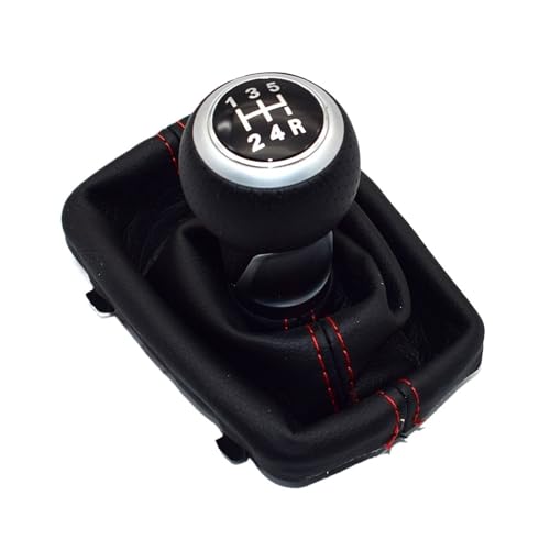 WUWMTUTCK Auto Shift Schaltknauf Hebel Gaitor Boot Abdeckung Fit for Audi A3 S3 2001 2002 2003 Sportback Dekoration Zubehör(5 Speed-silver-01) von WUWMTUTCK