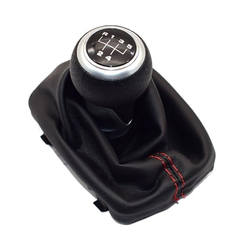 WUWMTUTCK Auto Shift Schaltknauf Hebel Gaitor Boot Abdeckung Fit for Audi A3 S3 2001 2002 2003 Sportback Dekoration Zubehör(5 Speed-silver-02) von WUWMTUTCK
