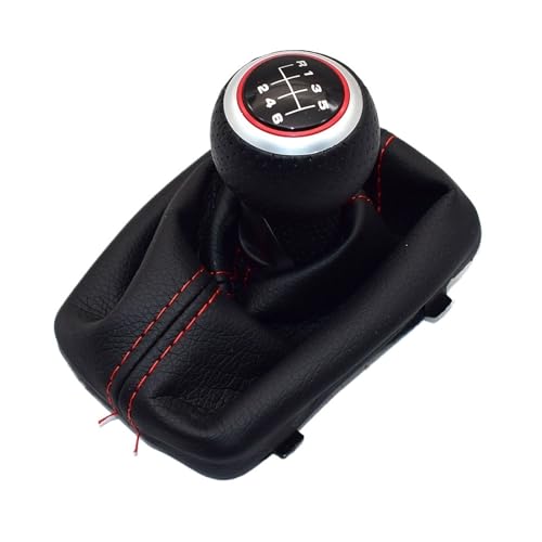 WUWMTUTCK Auto Shift Schaltknauf Hebel Gaitor Boot Abdeckung Fit for Audi A3 S3 2001 2002 2003 Sportback Dekoration Zubehör(6 Speed-Red 01) von WUWMTUTCK