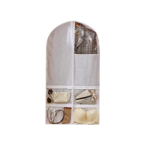 WUXTOKV Kleidersack Anzug, Kleidersäcke Mottensicher, mit Transparentem Fenster, Geeignet für Reisen und den Kleiderschrank(White,140x60cm/55x24in) von WUXTOKV