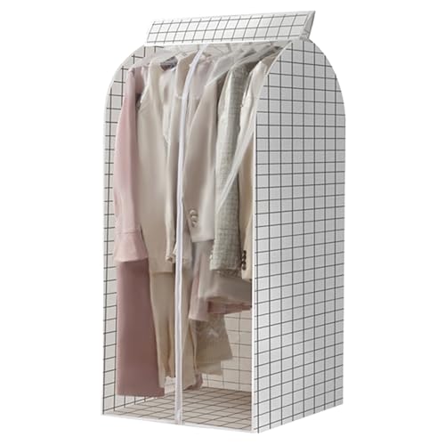 WUXTOKV Kleiderständer Abdeckung, Kleiderschutzhüllen für Offene Kleiderschränke, Transparentes Großes Fenster, Geeignet für Kleiderbügel und Garderoben(60x100cm/24x39in) von WUXTOKV