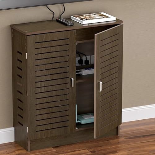 WUXTOKV Router Schrank, Heizkörperverkleidung Im Retro-Design, Versteckt Kabelsalat, mit Aufbewahrungsfunktion, Einfach zu Montieren(Brown,60x70x30CM/24x28x11IN) von WUXTOKV