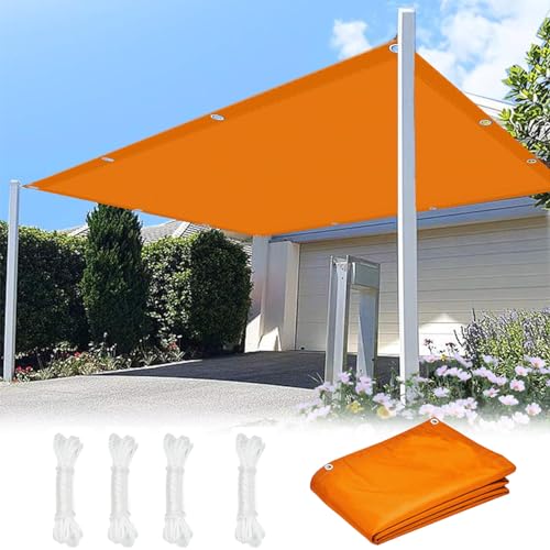 Sonnensegel Quadratisch 2.5 x 4 m Hergestellt aus 185G/M² Hochwertigem Polyester Sonnenschutz Schutzplane mit Befestigungsseile für Outdoor Camping Schwimmbad, Orange von WUXXIANG