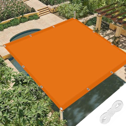 Sonnensegel Rechteck 1.8 x 3.8 m PES Polyester, Sonnenschutz 98% UV Schutz Sonnenschirm Ohne Sockel mit Befestigungsseile für Garten Terrasse Carport, Orange von WUXXIANG