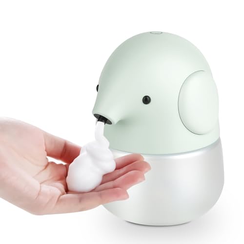 WUYOR Automatischer Sensor Seifenspender, Cartoon Elefant Seifenspender Automatisch für Kinder, 300ml wasserdichte Handwaschmaschine Berührungslos geeignet für Küche, Badezimmer von WUYOR