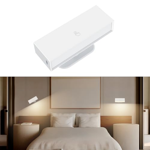 WUYOR Led Wandleuchte Innen, 2500mAh Akku Wandleuchte Kabellos Dimmbar Touch Control, 360° Drehbare Magnetische Wandlampe für Schlafzimmer Wohnzimmer 3 Farbtemperaturen +12 Farben RGB 1 PCS von WUYOR