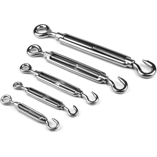 10 STÜCKE Haken Und Ösen OC Typ Spannschloss Größe Edelstahl 304 Heavy Duty Rigging Segeln Hardware Drahtseil Spannung Für Spanner Seilsystem(M5) von WUYXTO