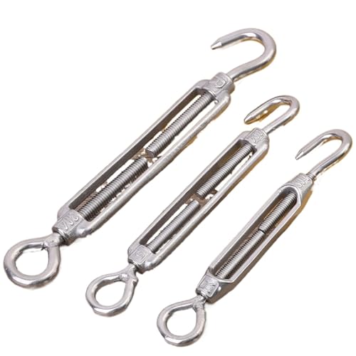 10x Edelstahl Haken Und Auge Spannschlösser Einstellbare Spanner for Kabel Draht Seil Garten Wäscheleine Hängen Im Freien Verwenden Für Spanner Seilsystem(M6) von WUYXTO