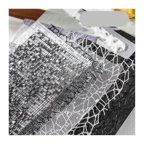 16 Stücke Vintage Gemischt Spezialpapier Gaze Scrapbooking Dekorieren Lieferungen DIY Journal Planer Collage Hintergrundpapier Für Basteln(Black) von WUYXTO