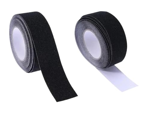 2 Stück 5M Anti-Rutsch-Klebeband, wasserdicht, rutschfest, for ältere Menschen, Treppen, Böden Für Drinnen Und Draußen(Black,25mm) von WUYXTO