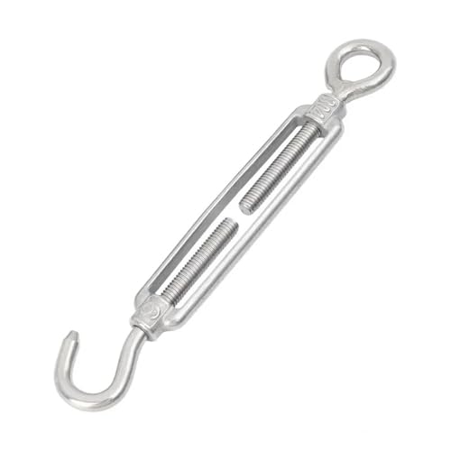 5/10 STÜCKE Edelstahl Haken- und Ösenspanner Einstellbare Drahtseilspannung OC Typ Spannschloss Rigging Segeln Gartenspanner Für Spanner Seilsystem(10PCS,M5) von WUYXTO