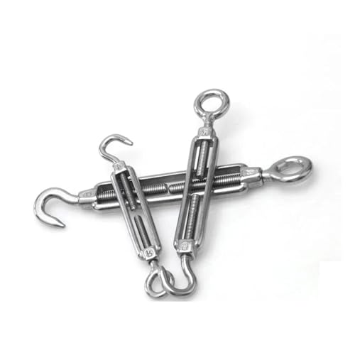 5 Stück verstellbare Länge Drehkette 304# Edelstahl Drahtseilhaken, Spanner Bloom Bolt Spannung Spannschloss Größe M4 M5 M6 M8 Für Spanner Seilsystem(M4) von WUYXTO