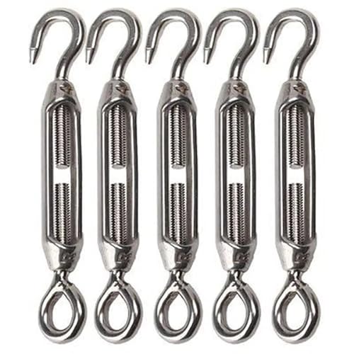 5Pcs 304 Edelstahl Haken for Camping Zelt Zubehör M4 Spannschloss Draht Seil Spannung Hardware Für Spanner Seilsystem von WUYXTO