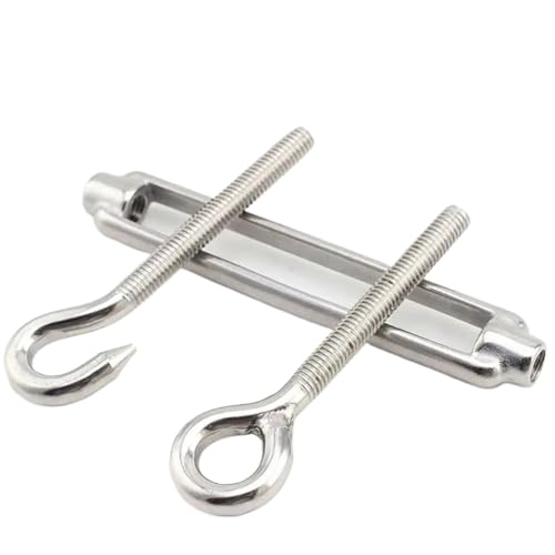 5Pcs Haken & Auge Spannschloss Draht Seil Spanner 304 Edelstahl M4/M5/M6/M8 Spannung Gerät linie Kabel Set Für Spanner Seilsystem(M5) von WUYXTO