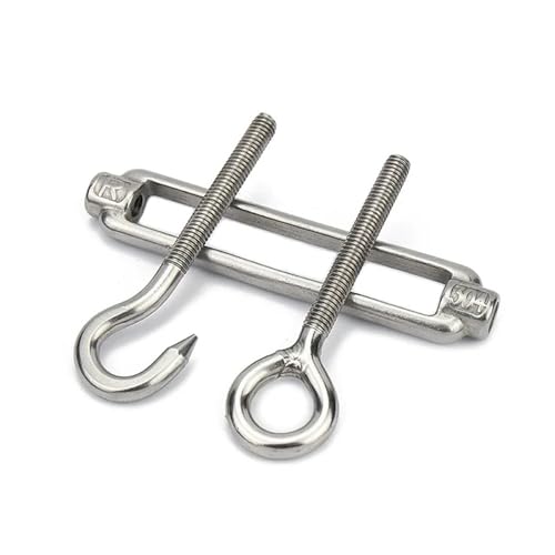 8 Stück 304 Edelstahl-Ringschrauben und Hakenbolzen-Spannschloss Typ OC, Hochleistungs-Takelage, Segel-Spannschlösser, Drahtseil-Spannvorrichtung Für Spanner Seilsystem(M5) von WUYXTO
