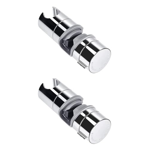 Duschkopfhalter Handbrauseschiene Schieberklemme Duschgleitschiene Stangenhalter Verstellbarer Duschkopfhalter Badezimmerzubehör Für Handbrause(2PCS) von WUYXTO