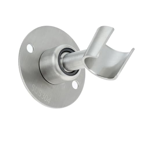 Duschkopfhalter aus Edelstahl 304 mit Schrauben, universell verstellbare Handbrausehalterung, Wandmontage-Klemmsockel Für Handbrause von WUYXTO
