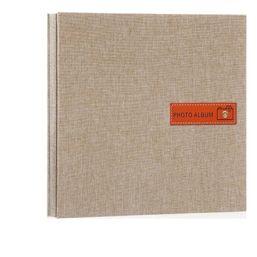 Einfache Selbstklebende Film bedeckt DIY Fotoalbum Retro große Kapazität Familie glückliche Zeiten Wachstum Aufnahme Bildalben Für Geburtstag(Khaki,26.5 * 28cm) von WUYXTO
